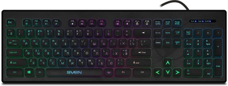 Клавиатура SVEN KB-C7500EL проводная, USB Type-A, чёрный