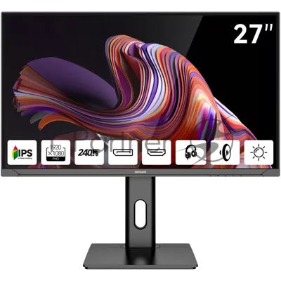 Монитор 27" Aiwa MD2711 IPS 1920x1080, 240 Гц, 1 мс, 16:9, 300 кд/м², 2xHDMI 2.0, 2xDP 1.2, 3.5 Jack, динамики (2x3 Вт), FreeSync, G-Sync, черный