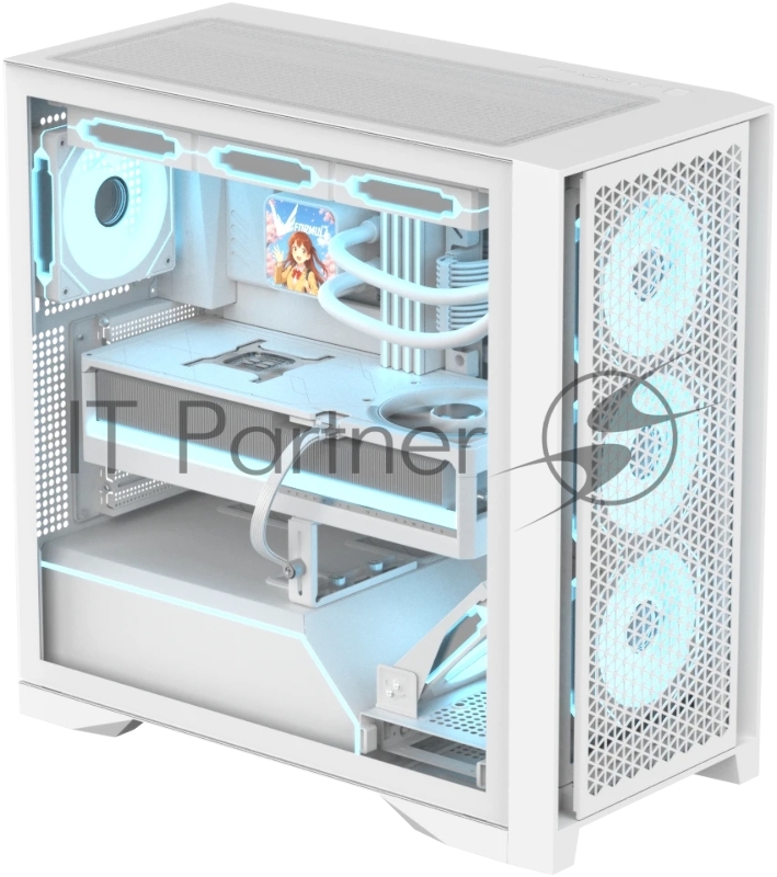 Компьютерный корпус AeroCool/Formula V Line Air Power G8 White, ATX, Dual Front Panels, TYPE-C*1, USB3.0*1