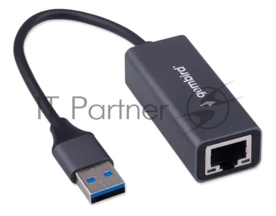 Сетевой адаптер Ethernet Gembird NIC-U9, USB 3.0 - Gigabit Ethernet adapter, алюминий, RTL8153
