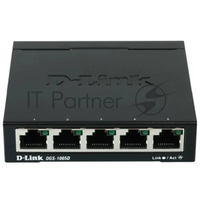 Коммутатор D-Link DGS-1005D, 5×1 Гбит/с, неуправляемый