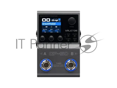 Компактный процессор эффектов Valeton GP-50 100+ эффектов, до 9 эффектов одновременно, поддержка IR импульсов гитарных кабинетов, возможность подключения к приложению на смартфоне, USB выход для подключения к ПК, поддержка Bluetooth 5.0 для управления