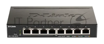 Коммутатор D-Link DGS-1100-08PV2/A4A, 8×1 Гбит/с, настраиваемый