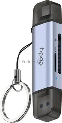 Картридер USB 3.2 Cudy UH200 2порт. серебристый