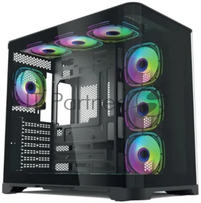 Компьютерный корпус Forza Forza FZ-G42B Seaview TG ATX Case, black, w/o psu, Curved Tempered glass front panel, 1x3,5", 3x2,5