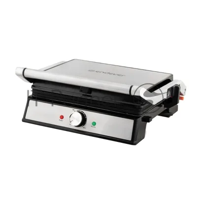 Электрический пресс-гриль ENDEVER Grillmaster-221, серебристый/черный, 2300 Вт, терморегулятор, размер пов-ти 29x23 см
