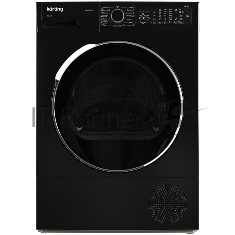 Сушильная машина Korting KD 60HP109 N черный, 10 кг, сушка - конденсационная, программ - 15, 59.6 x 84.5 x 63.9 см