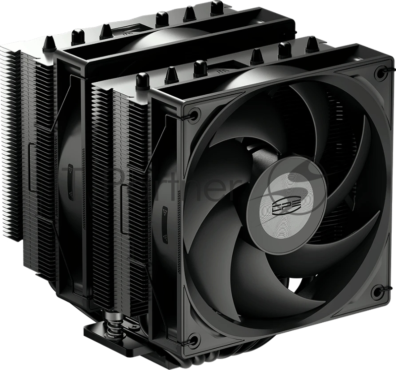 Кулер для процессора PCCooler RT620 PRO BK (250W, 4-pin PWM, 153mm, Al/Cu, 6x6mm, 2x120mm, 73.32CFM, 34.9dBA, 2200RPM, S: 1851/1700/1200/115X, AM5/AM4, черный)