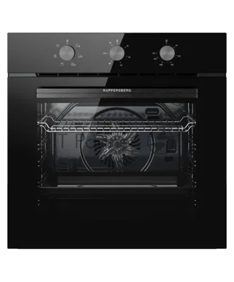 Духовой шкаф Kuppersberg HO 603 Black line, High-Tech, 78 л, поворотное управление, таймер, 6 режимов, макс. температура 310 градусов, цвет черный, цвет фурнитуры черный