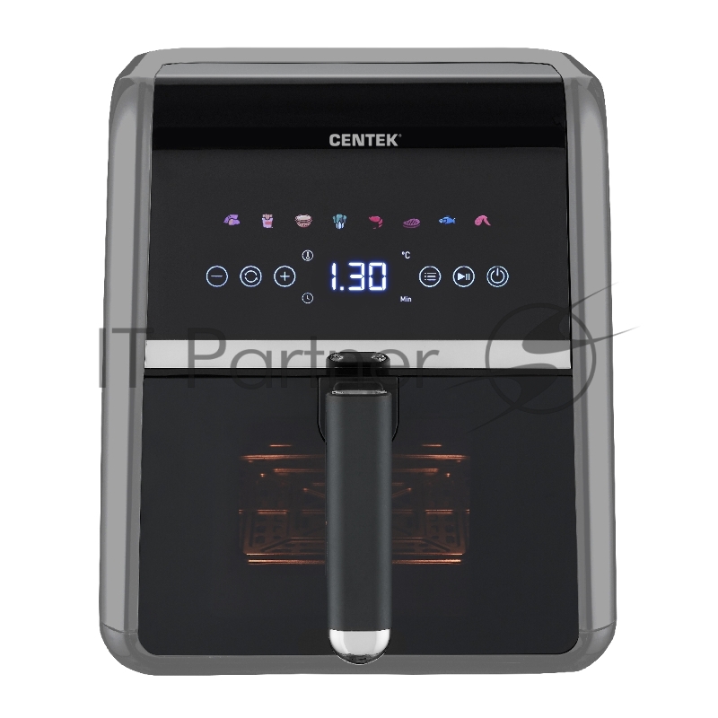 Аэрогриль Centek CT-3189 серый, 1500 Вт, 5 л, сенсор, 8 программ