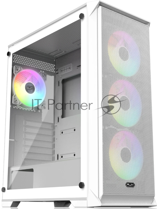 Корпус без блока питания Raijintek ARCADIA 41-MS4, Midi-Tower, TG, 1x120мм + 3x120мм ARGB, 2xUSB-A 3.0 + 1xUSB-C, ATX, mATX, mITX White