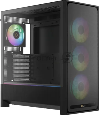 Корпус Ocypus Delta C70 BK ARGB, Midi-Tower, чёрный, 4 x 120 мм