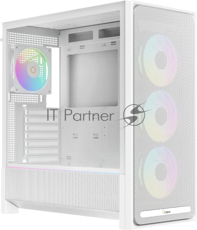 Корпус Ocypus Delta C70 WH ARGB, Midi-Tower, белый, 4 x 120 мм