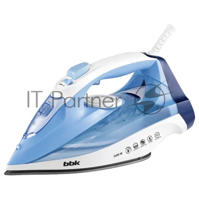 Утюг BBK ISE-2411 голубой, 2400 Вт, 40 г/мин, 140 г/мин, 300 мл