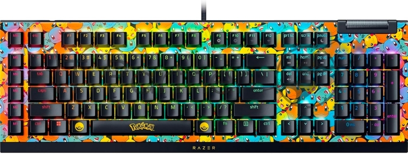 Клавиатура Razer BlackWidow V4 X Green Switch Pokemon Kanto Starters Edition проводная, USB Type-A, желтый