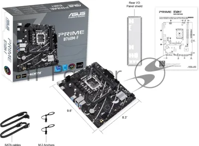 Материнская плата ASUS PRIME B760M-F, LGA 1700, Intel B760, 2xDDR5, 4xSATA, 2xM.2, 1xPCIe 4.0 x16, 1xPCIe 3.0 x1, 1xHDMI, 1x1Gb LAN, 4xUSB-A 5Gbps, 2xUSB-A 2.0, 7.1, mATX