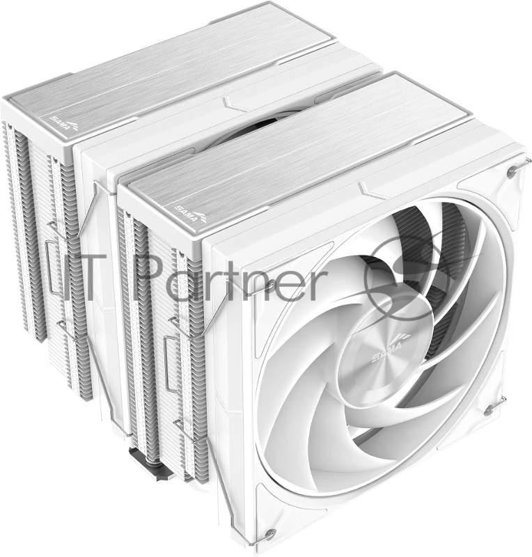 Кулер для процессора SAMA A60W белый, 2x120 мм, алюминий/медь, 800-2200 об/мин, 29 дБ, 4 pin PWM, 265 Вт, высота 156.5 мм