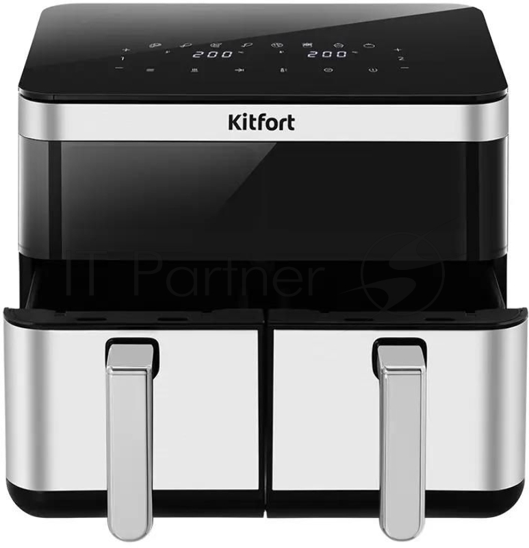 Аэрогриль Kitfort КТ-8110 черный, 2700 Вт, 8.6 л, сенсор, 8 программ