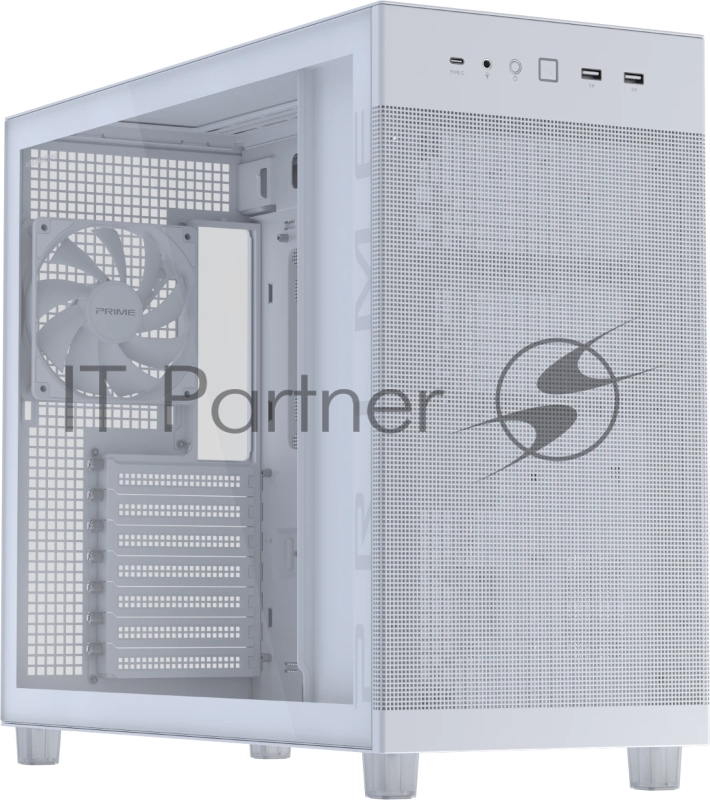 Корпус ASUS Prime AP303 TG, Midi-Tower, белый, 1 x 120 мм