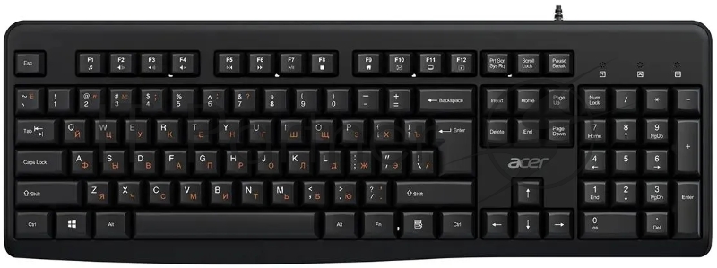Клавиатура Acer OKW500 проводная, USB Type-A, черный