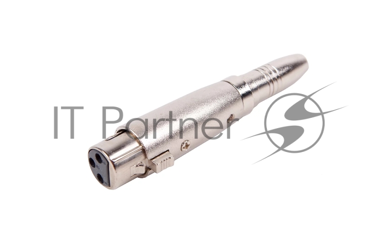Переходник аудио FORCE CFA-010XLR (F) 3-pin на 1/4" TRS Jack (F), материал контактных частей медь, покрытие никель, матовый серебристый