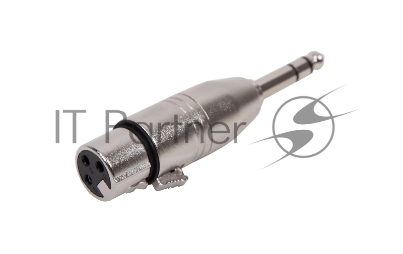 Переходник аудио FORCE CFA-015XLR (F) 3-pin на 1/4" TRS Jack (M) стерео, материал контактных частей медь, покрытие никель, матовый серебристый