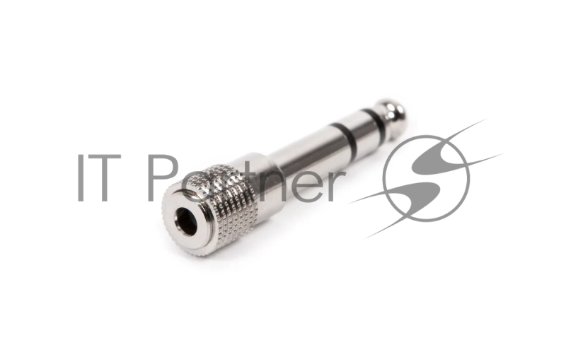 Переходник аудио FORCE CFA-0501/4" TRS Jack (F) на 1/4" TRS Jack (M) стерео, материал контактных частей медь, покрытие никель, матовый серебристый