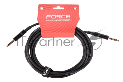Кабель гитарный FORCE FGC-05/4.51/4" TS Jack - 1/4" TS Jack, высококачественный, малошумящий с проводниками из безкислородной меди OFC, диаметр 6 мм, металлические разъемы, длина 4,5 м