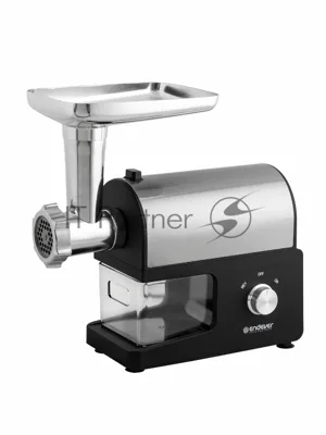 Мясорубка электрическая Endever Sigma-114 черный/стальной, 2600 Вт, 2.0 кг/мин, реверс, защита от перегрузки, металлический лоток, насадки - 5