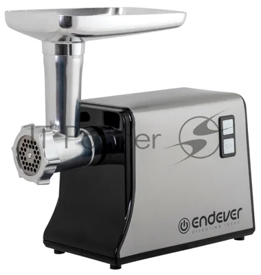 Мясорубка электрическая Endever Sigma-115 стальной, 2200 Вт, 2.0 кг/мин, реверс, защита от перегрузки, насадки - 5