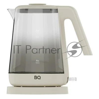 Электрочайник BQ KT1000G теплый серый, 1.7 л, 2200 Вт, скрытый нагревательный элемент