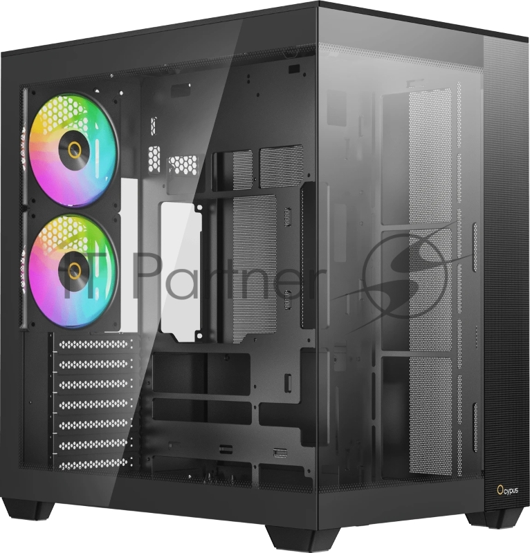Корпус Ocypus Delta C74 ARGB Black, Midi-Tower, чёрный, 2 x 120 мм