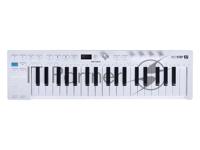 MIDI клавиатура Arturia KeyStep 37 MK2 37 клавиш с чувствительностью к силе нажатия и послекасанием, OLED-экран, секвенсор, арпеджиатор, 4х 3,5-мм CV-Out, MIDI-In/Out, Sync I/O, вход для педали сустейна/экспрессии (TRS), Type-C