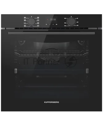 Духовой шкаф Kuppersberg HF 608 Black, доводчик двери, цвет черный, цвет фурнитуры черный