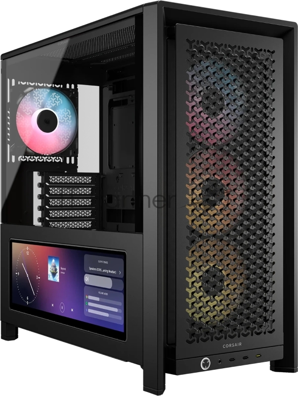 Корпус Corsair Frame 4000D LCD RS ARGB Black, Midi-Tower, чёрный, 4 x 120 мм