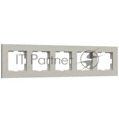 Рамка на 5 постов Slab (дымчатый софт) W0052917