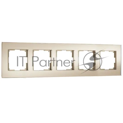 Рамка на 5 постов Senso (шампань, стекло soft-touch) W0053111