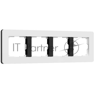 Рамка на 4 поста Split (белый/черный, soft-touch) W0043068