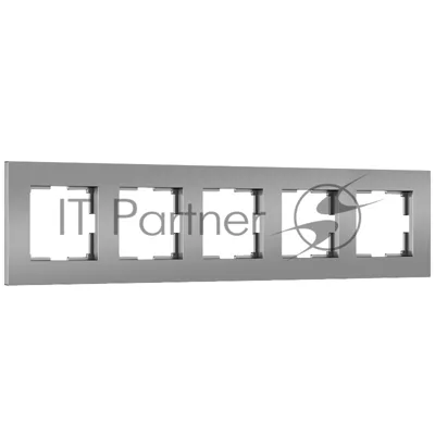 Рамка на 5 постов Slab (серебро софт) W0052965