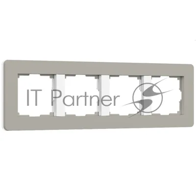 Рамка на 4 поста Split (дымчатый/белый, soft-touch) W0043067