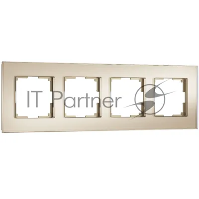Рамка на 4 поста Senso (шампань, стекло soft-touch) W0043111