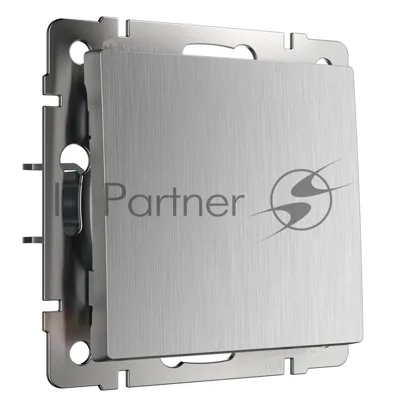 Выключатель одноклавишный (cеребряный рифленый)