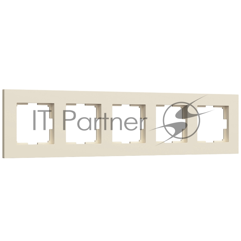 Рамка WERKEL на 5 постов Slab (айвори софт)