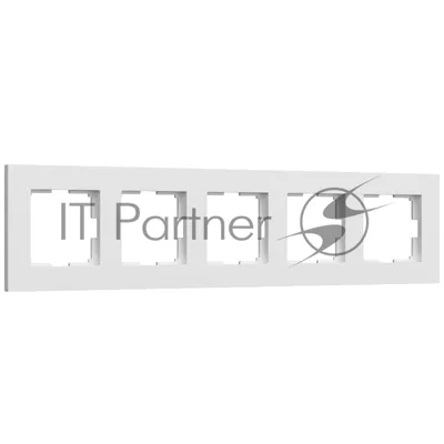 Рамка WERKEL на 5 постов Slab (белый софт)