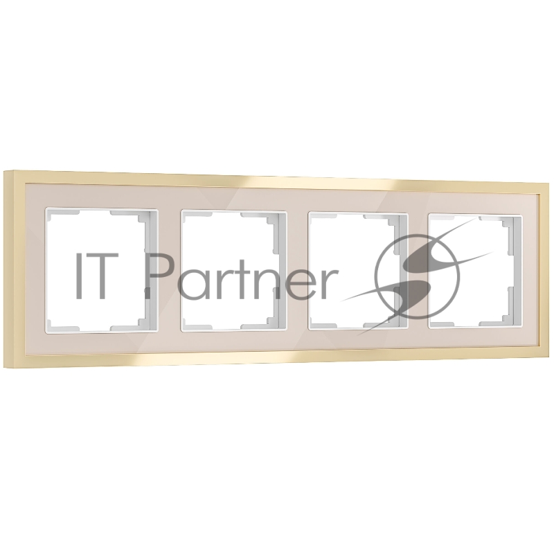 Рамка WERKEL на 4 поста Baguette (айвори/латунь)