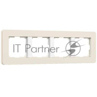 Рамка на 4 поста WERKEL Split (айвори/белый, soft-touch) W0043066