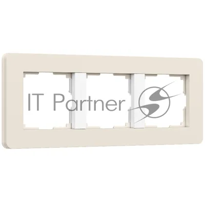 Рамка на 3 поста WERKEL Split (айвори/белый, soft-touch) W0033066