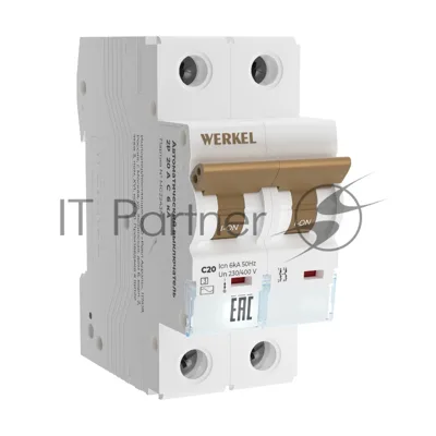 Автоматический выключатель Werkel 2P 20A C 6 кА W902P206