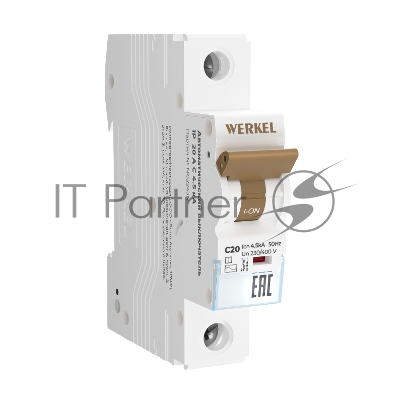 Автоматический выключатель Werkel 1P 20 A C 4,5 kА W901P204