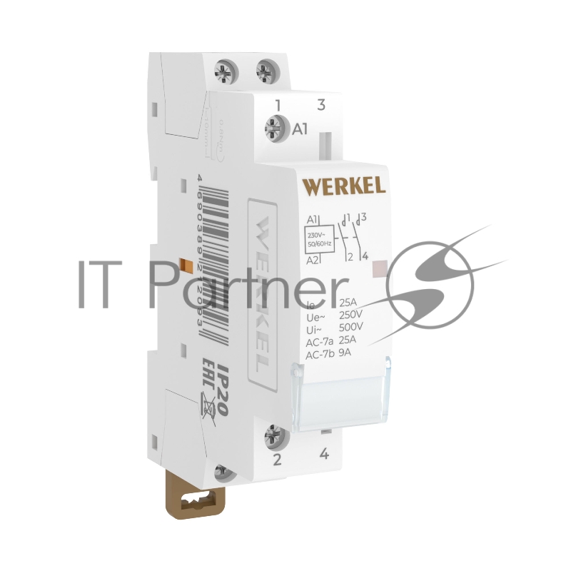 Контактор модульный Werkel 25 A 2NO (1 мод.) W941M25O